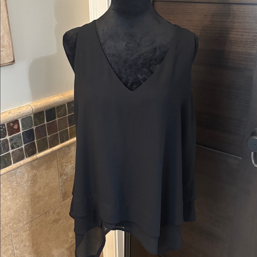 Cremieux Sheer Ladies top in black